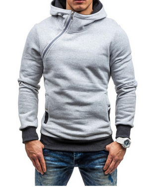 2021 Brand Hoodie Oblique Zipper Solid Color Hoodies Men Fashion Tracksuit Male Sweatshirt Hoody Mens